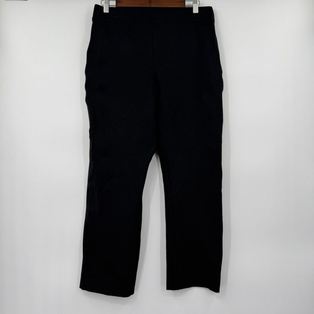 SPANX Ponte Pull On Straight Leg Pants Petite Large Black Stretch Career